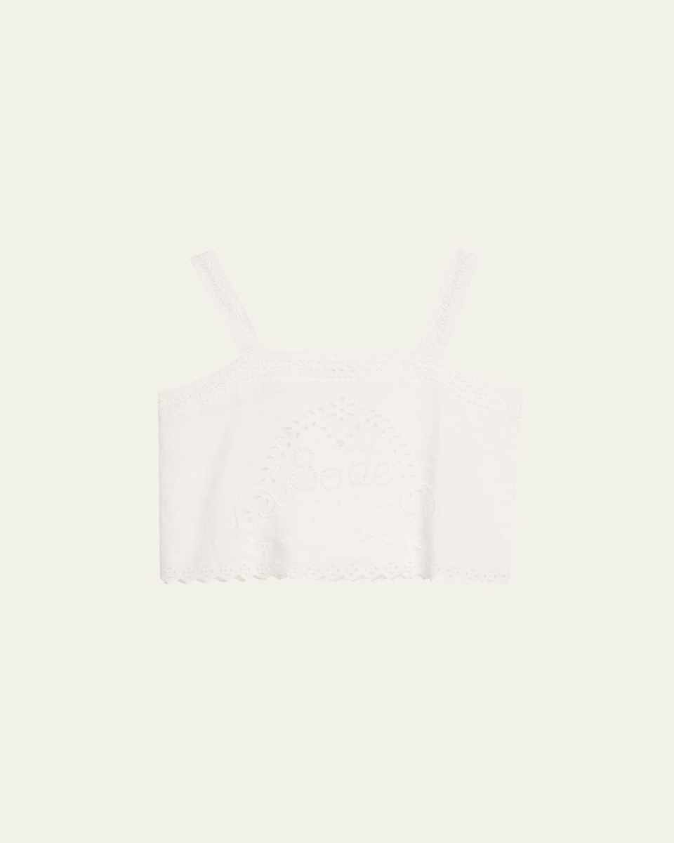 Belvoir Broderie Anglaise Lace Tank Top